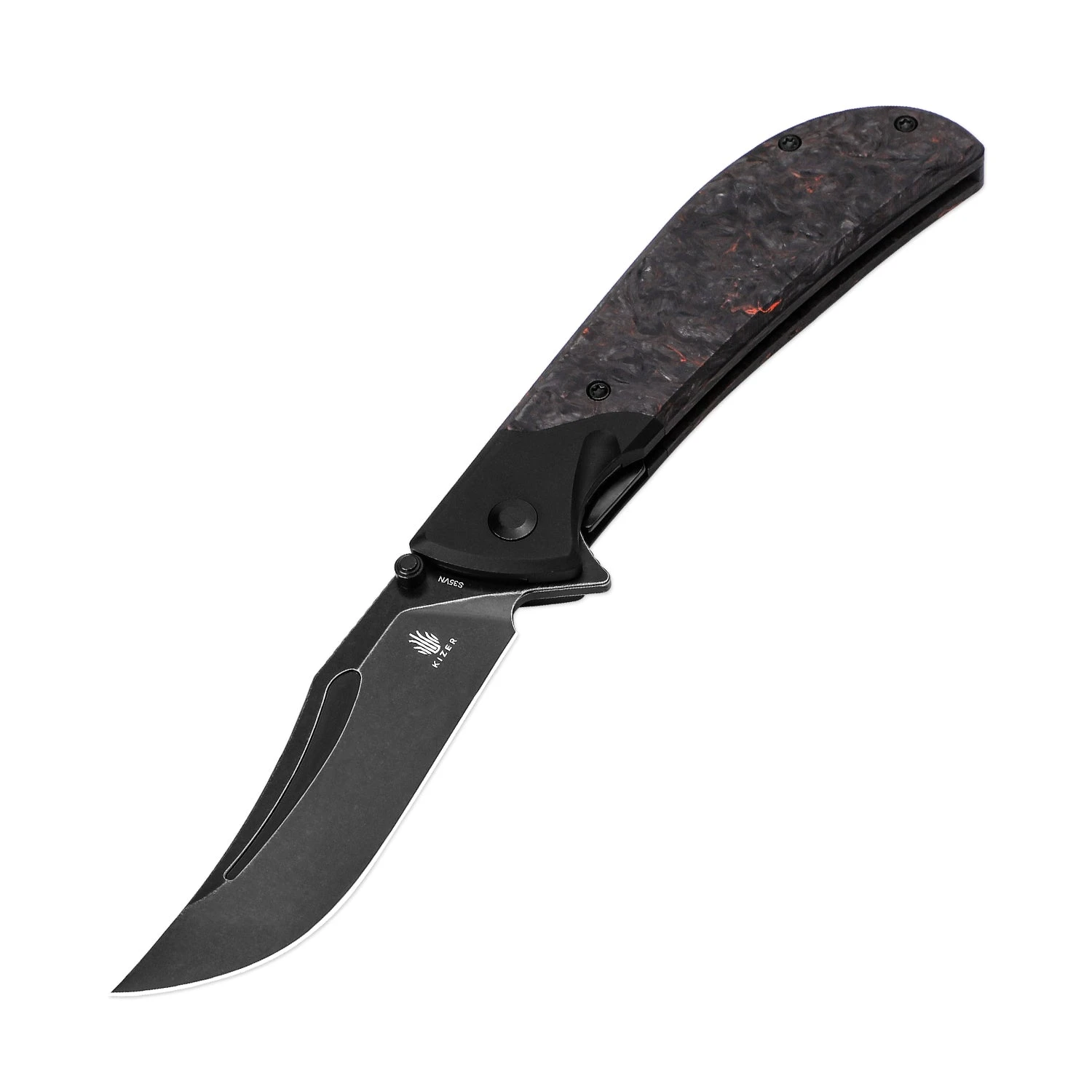 Kizer Phoenix S35VN Blade Liner Lock Fatcarbon+Aluminium Handle Ki4647A1(3.58" Black Stonewashed) 3 Kizer Phoenix S35VN Blade Liner Lock Fatcarbon+Aluminium Handle Ki4647A1(3.58" Black Stonewashed)