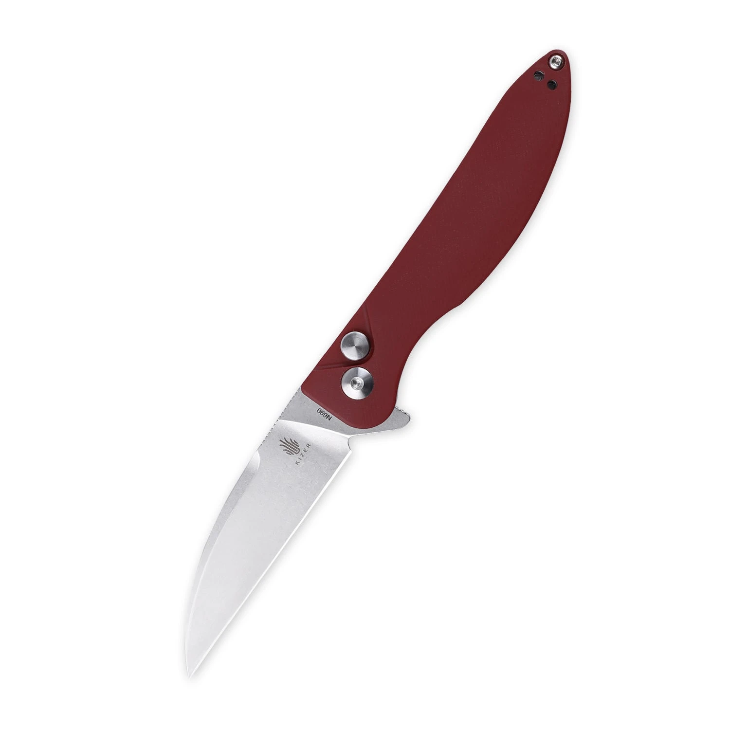 Kizer Swaggs Swayback Button Lock Knife Red Micarta V3566N4 (2.99" SW) 3 Kizer Swaggs Swayback Button Lock Knife Red Micarta V3566N4 (2.99" SW)