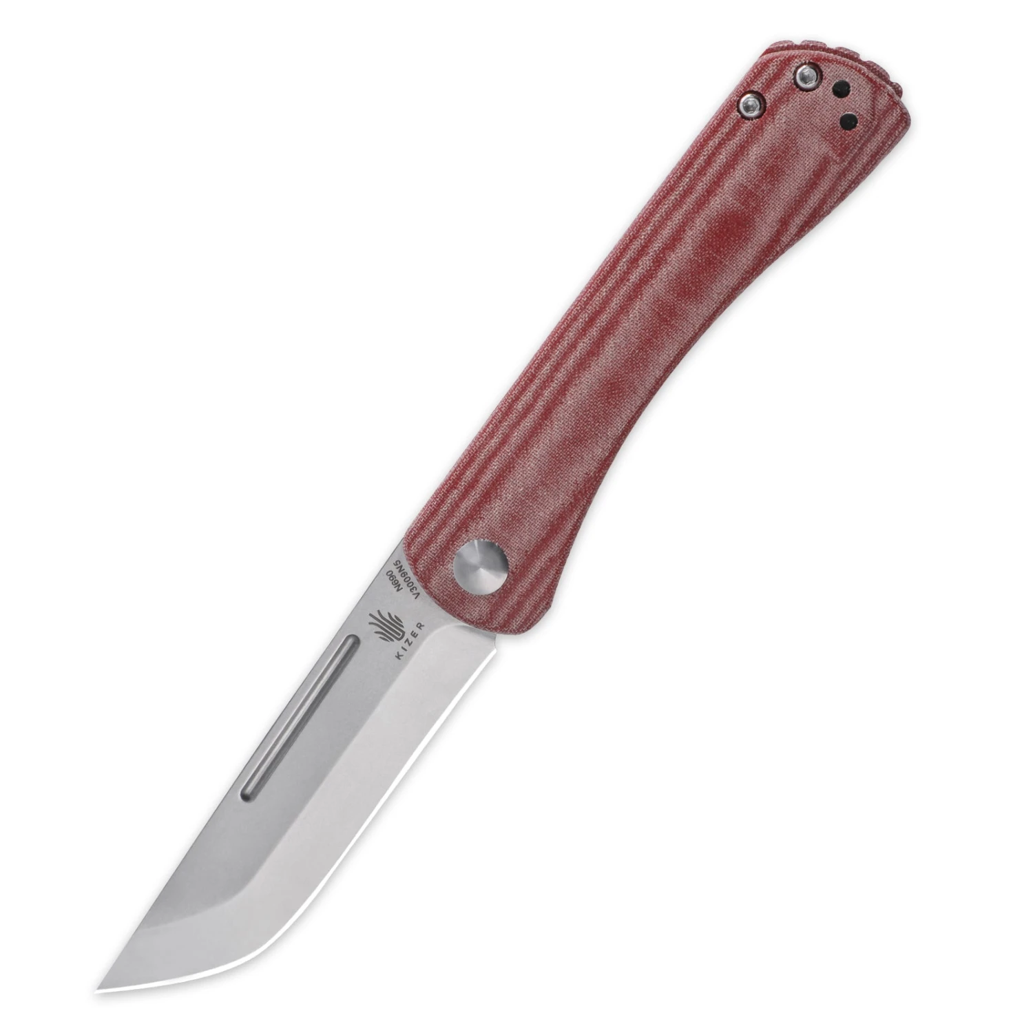 Kizer Pinch Micarta Red V3009N5 (3.04" Stonewash) 3 Kizer Pinch Micarta Red V3009N5 (3.04" Stonewash)