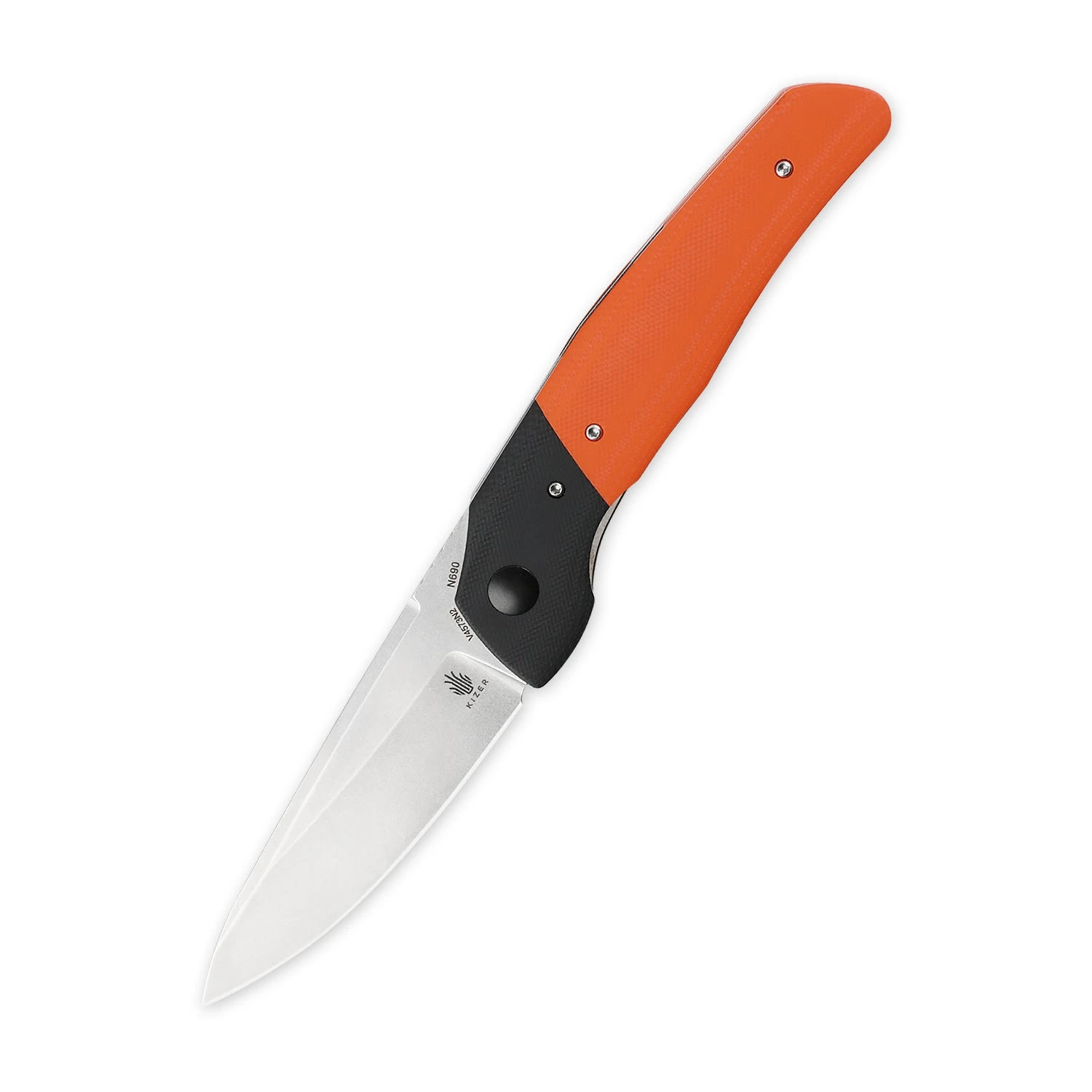 Kizer Arsenyan In-Yan Liner Lock Knife Orange G-10 V4573N2 (3.9" Satin) 3 Kizer Arsenyan In-Yan Liner Lock Knife Orange G-10 V4573N2 (3.9" Satin)