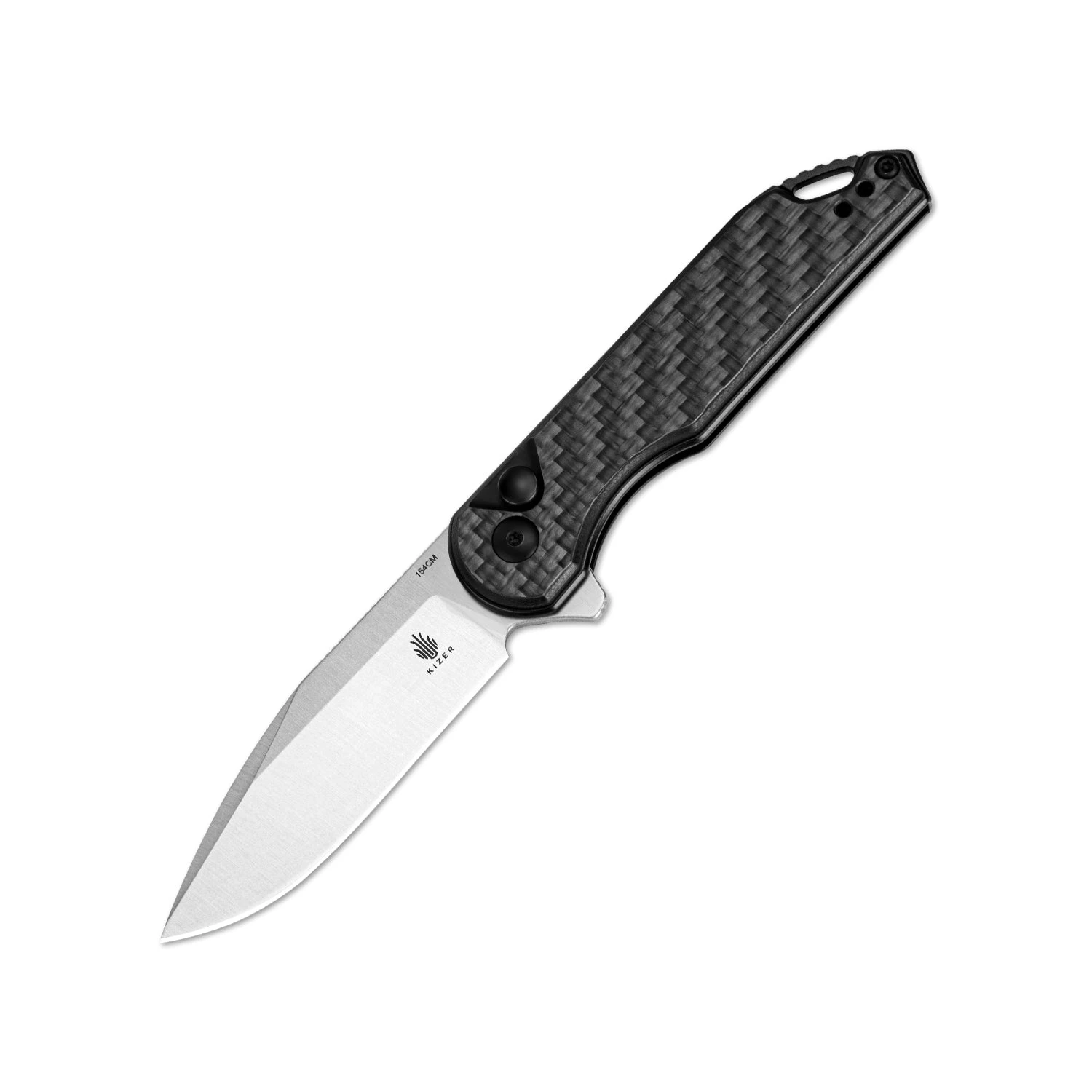 Kizer Assassin 154CM Blade Button Lock Carbon Fiber & G10 Handle V3549C3 (3.03" Satin) 3 Kizer Assassin 154CM Blade Button Lock Carbon Fiber & G10 Handle V3549C3 (3.03" Satin)