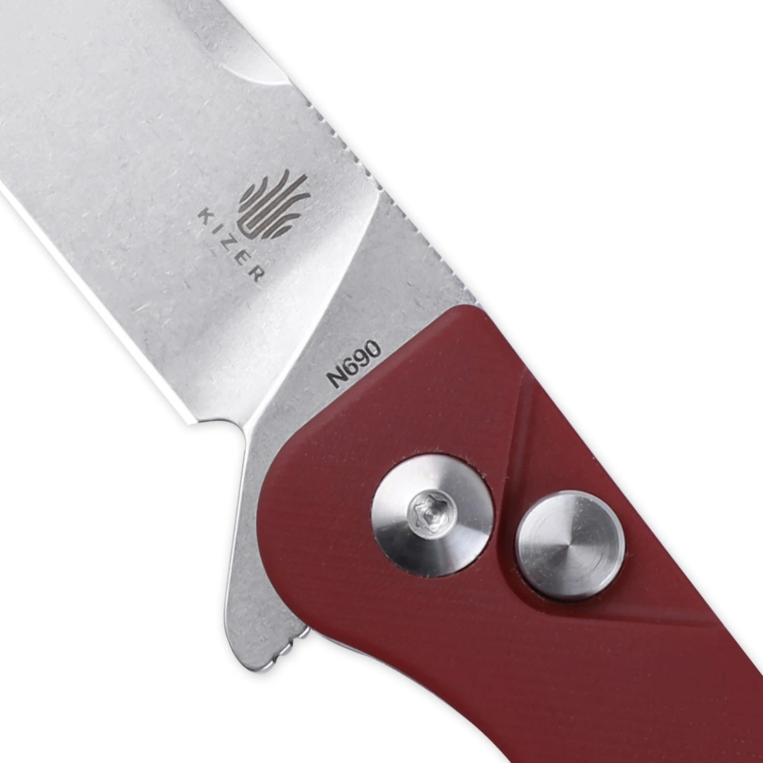 Kizer Swaggs Swayback Button Lock Knife Red Micarta V3566N4 (2.99" SW) 5 Kizer Swaggs Swayback Button Lock Knife Red Micarta V3566N4 (2.99" SW) - Image 3