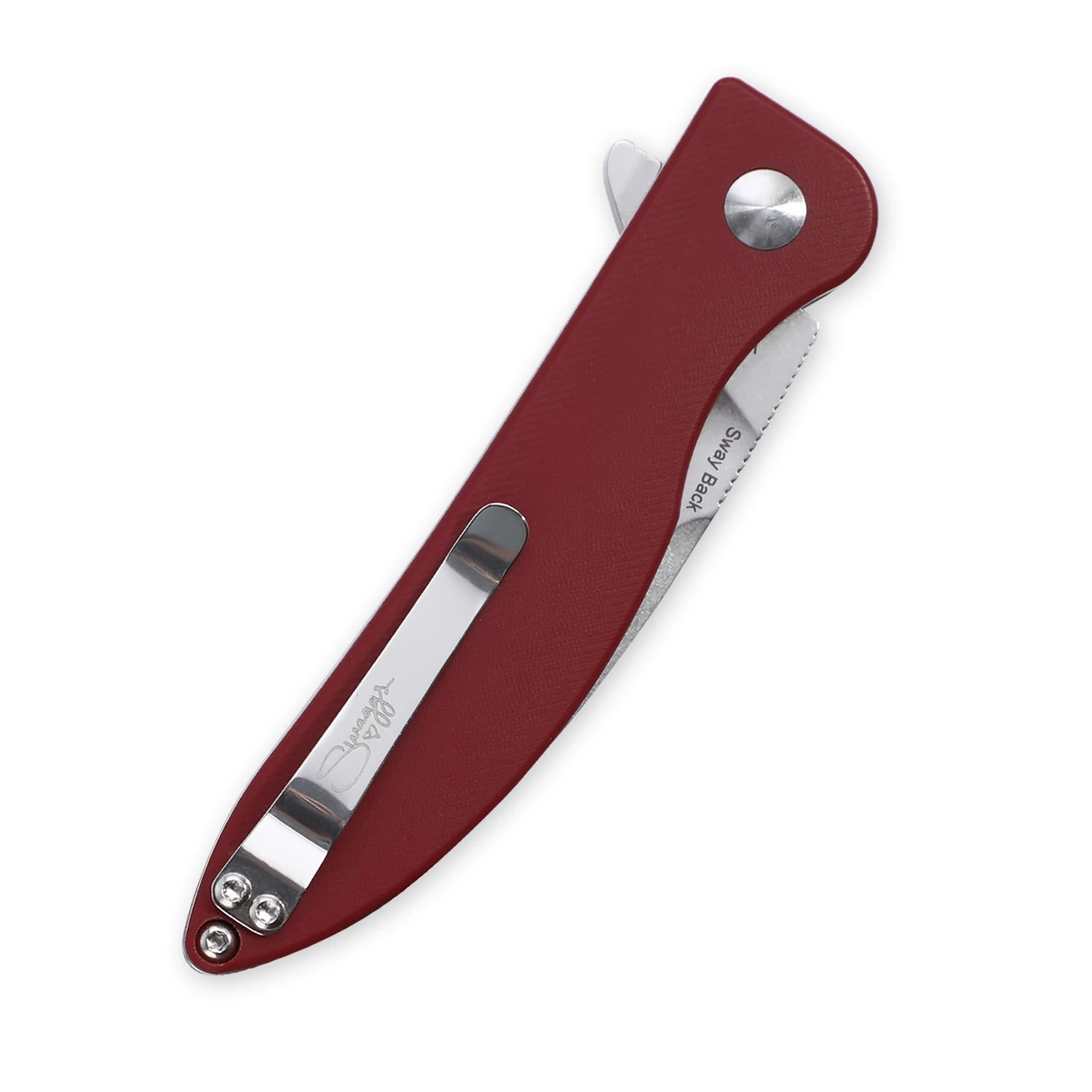Kizer Swaggs Swayback Button Lock Knife Red Micarta V3566N4 (2.99" SW) 8 Kizer Swaggs Swayback Button Lock Knife Red Micarta V3566N4 (2.99" SW) - Image 6