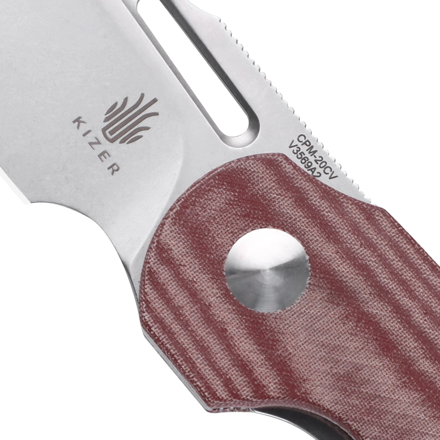 Kizer October Micarta Red V3569A2 (2.9" Stonewash) 5 Kizer October Micarta Red V3569A2 (2.9" Stonewash) - Image 3