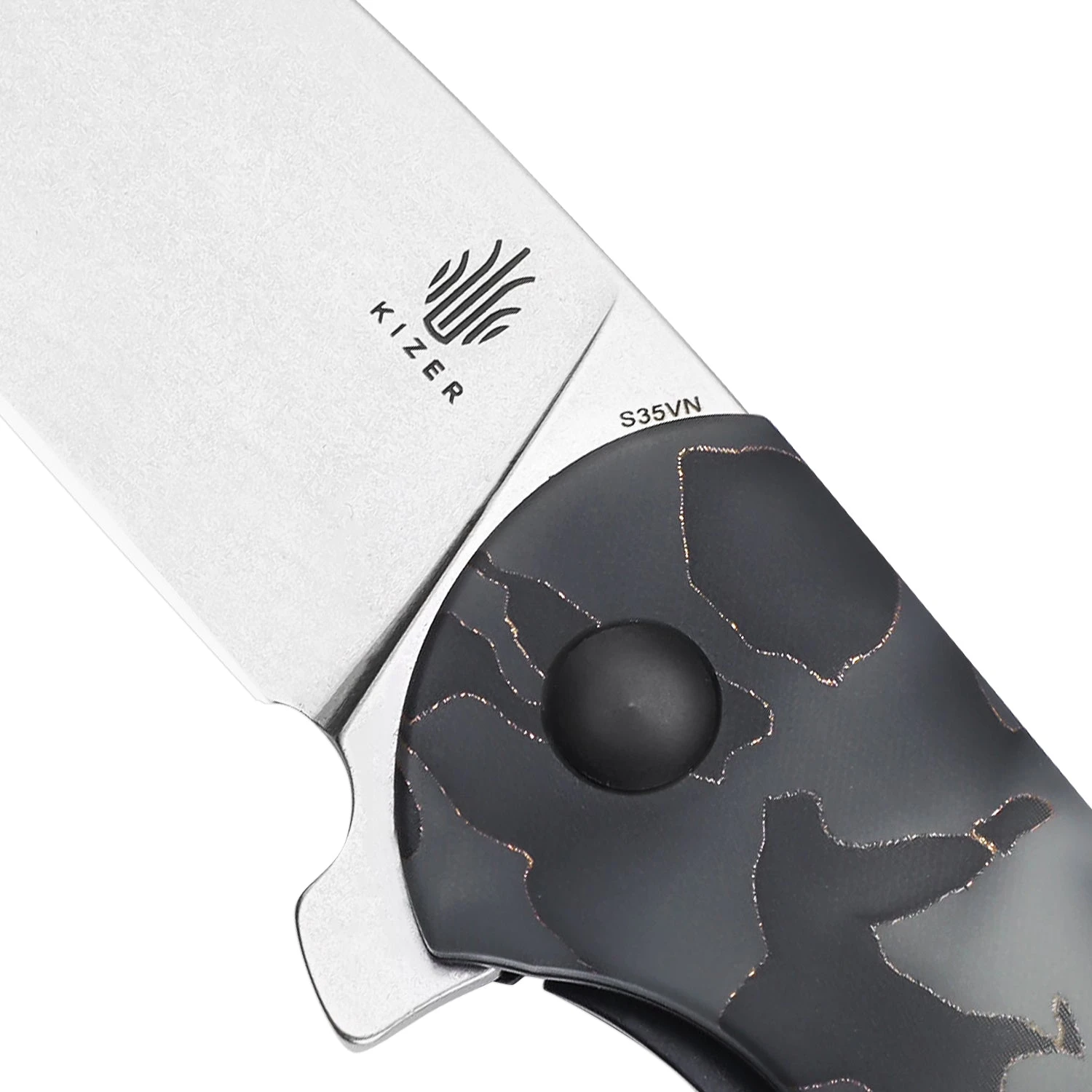 Kizer Gemini S35VN Blade Raffir Handle Ki3471A2 (3.12" Stonewash) 5 Kizer Gemini S35VN Blade Raffir Handle Ki3471A2 (3.12" Stonewash) - Image 3
