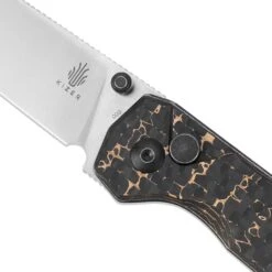 Kizer Begleiter2 20CV Blade Button Lock Knife Fatcarbon Handle Ki4458.2BA4 (3.39” Satin) -Kizer Sales Store KI4458.2BA4 3