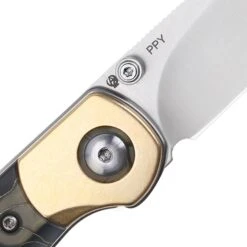 Kizer PPY S35VN Blade Brass+Raffir Handle Ki3587A1 (3.26" Satin) -Kizer Sales Store Ki3587A1 4