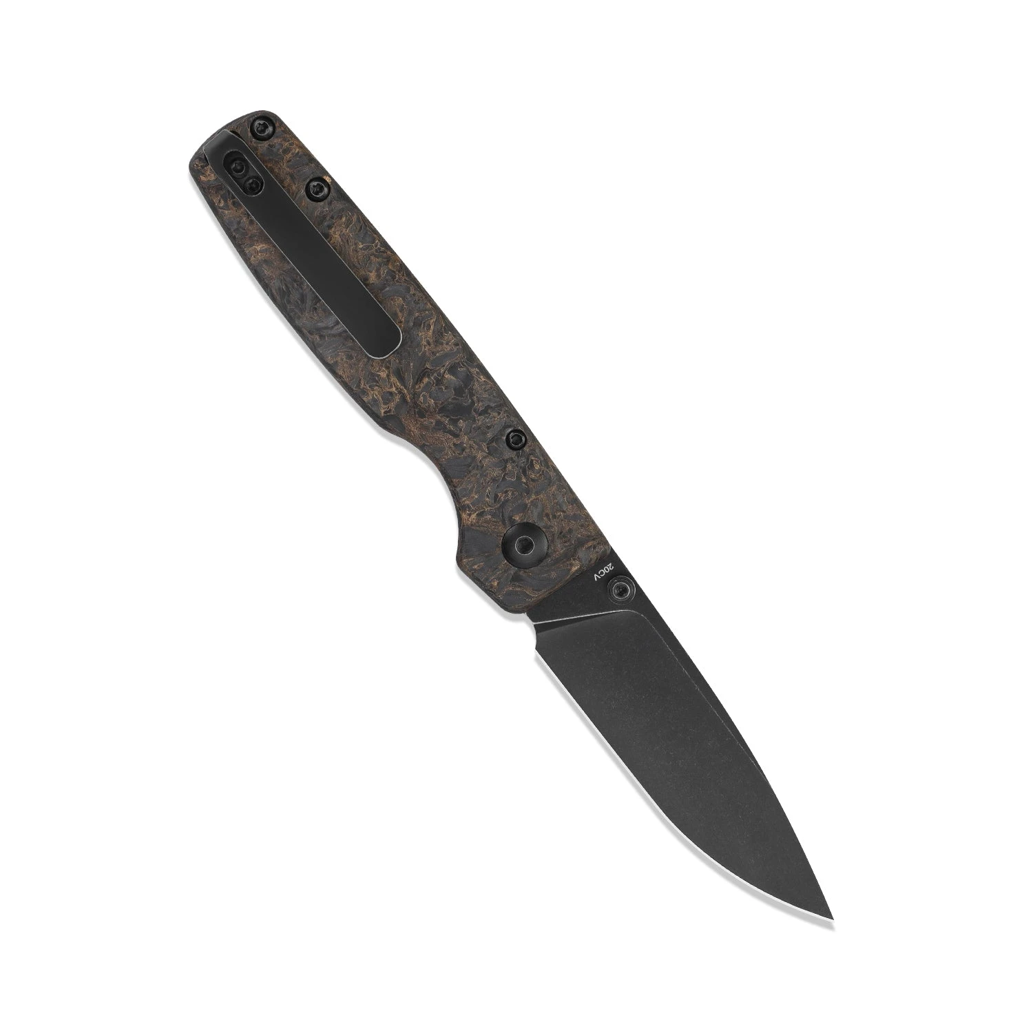 Kizer Original 20CV Blade Button Lock Knife Fatcarbon Handle Ki3605A2 (2.98” Black Stonewash) 4 Kizer Original 20CV Blade Button Lock Knife Fatcarbon Handle Ki3605A2 (2.98” Black Stonewash) - Image 2