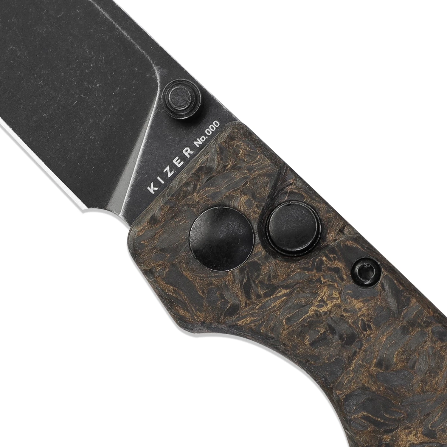 Kizer Original 20CV Blade Button Lock Knife Fatcarbon Handle Ki3605A2 (2.98” Black Stonewash) 5 Kizer Original 20CV Blade Button Lock Knife Fatcarbon Handle Ki3605A2 (2.98” Black Stonewash) - Image 3