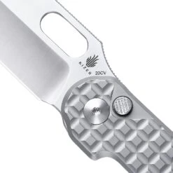 Kizer Cormorant Button Lock Knife Gray Titanium Ki4562A4 (3.23" Satin 20CV) -Kizer Sales Store Ki4562A4 3