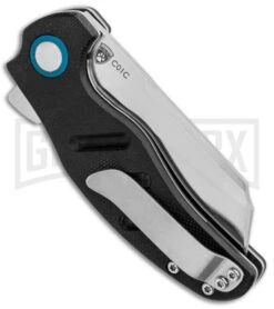 Kizer Vanguard Mini Sheepdog Liner Lock Knife Black G-10 - Satin Plain -Kizer Sales Store Kizer C01C Black Satin jr side large