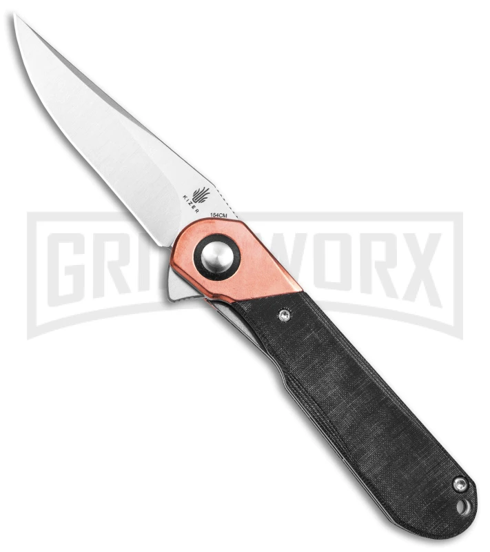 Kizer Vanguard Comet Copper/Black Micarta Folding Knife - Satin Plain 3 Kizer Vanguard Comet Copper/Black Micarta Folding Knife - Satin Plain