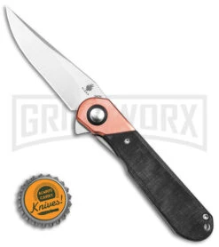 Kizer Vanguard Comet Copper/Black Micarta Folding Knife - Satin Plain 11 Kizer Vanguard Comet Copper/Black Micarta Folding Knife - Satin Plain -Kizer Sales Store Kizer Coment Vanguard LLK Copper Micarta 2in Satin BHQ 156410 td size large