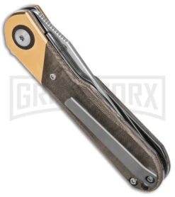 Kizer Vanguard Comet Brass/Green Micarta Folding Knife - Satin Plain 9 Kizer Vanguard Comet Brass/Green Micarta Folding Knife - Satin Plain -Kizer Sales Store Kizer Comet Vanguard LLK Brass Micarta 2in Satin BHQ 156412 td side 2 large