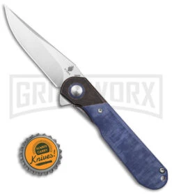 Kizer Vanguard Comet Denim Dark Brass/Micarta Folding Knife - Satin Plain -Kizer Sales Store Kizer Comet Vanguard LLK Denim Micarta 2in Satin BHQ 156272 td size large