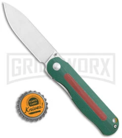 Kizer Lätt Vind Mini Liner Lock Knife Green G-10 - Satin Plain -Kizer Sales Store Kizer Latt Vind Mini LL Green G 10 Satin BHQ 121119 jr bottlecap large