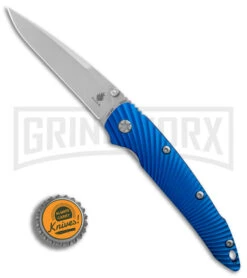 Kizer Sliver Sunburst Liner Lock Knife Blue Aluminum - Stonewash Plain -Kizer Sales Store Kizer Sliver Sunburst Blue T6 SW BHQ 84443 er bottlecap large