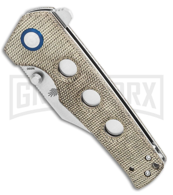 Kizer Vanguard Junges Liner Lock Knife Green Micarta - Satin Plain 4 Kizer Vanguard Junges Liner Lock Knife Green Micarta - Satin Plain - Image 2