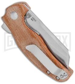 Kizer Vanguard Mini Sheepdog Knife Natural Micarta - Stonewash Plain -Kizer Sales Store Kizer Vanguard Mini Sheepdog C01C LL Natural Micarta BHQ 117217 jr side large