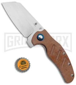 Kizer Vanguard Sheepdog XL Liner Lock Knife Brown Micarta - Satin Plain -Kizer Sales Store Kizer Vanguard Sheepdog XL C01C LL Brown Micarta Satin V5488C4 BHQ 117059 jr bottlecap large