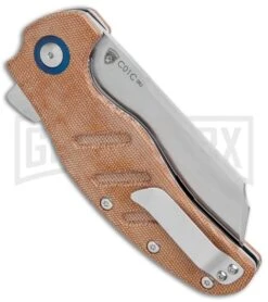 Kizer Vanguard Sheepdog XL Liner Lock Knife Brown Micarta - Satin Plain -Kizer Sales Store Kizer Vanguard Sheepdog XL C01C LL Brown Micarta Satin V5488C4 BHQ 117059 jr side large