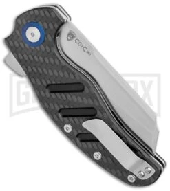 Kizer Vanguard Sheepdog XL Liner Lock Knife Carbon Fiber - Satin Plain -Kizer Sales Store Kizer Vanguard Sheepdog XL C01C LL CF Satin V5488C3 BHQ 114106 jr side 2 large