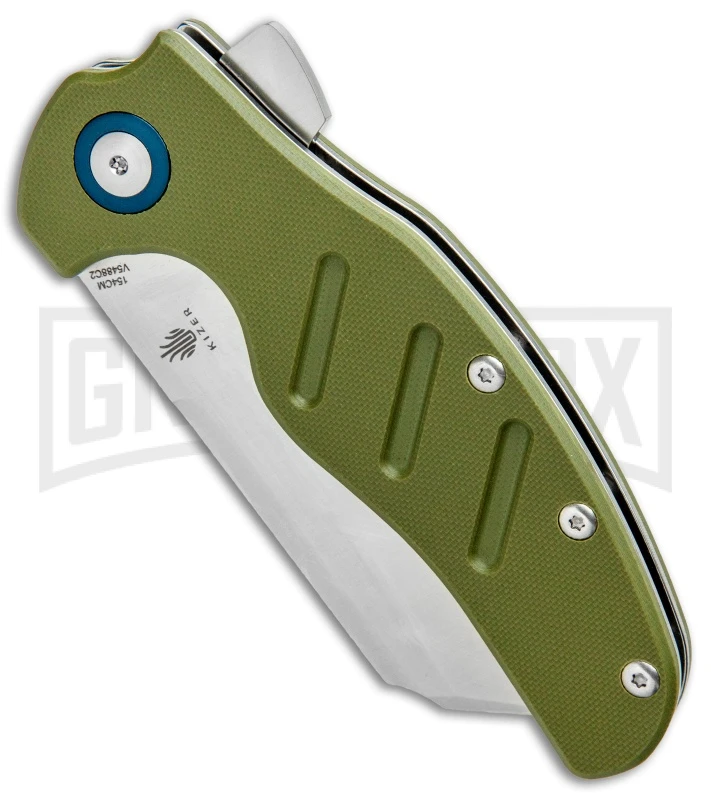 Kizer Vanguard Sheepdog XL Liner Lock Knife Green G-10 - Satin Plain 4 Kizer Vanguard Sheepdog XL Liner Lock Knife Green G-10 - Satin Plain - Image 2