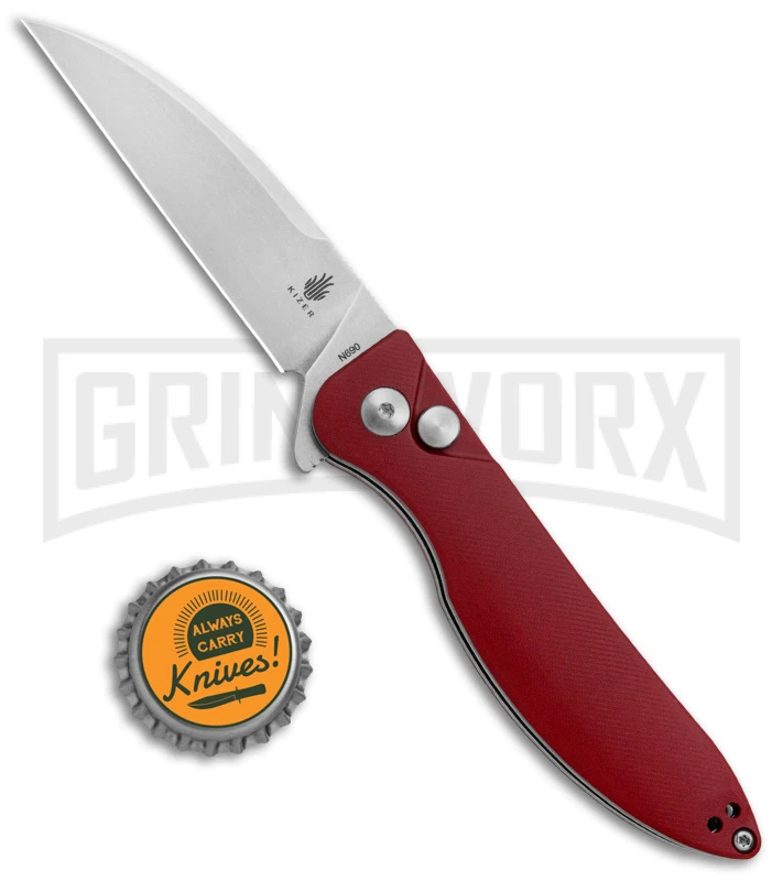 Kizer Swaggs Swayback Red Micarta Folding Knife - Stonewash Plain 6 Kizer Swaggs Swayback Red Micarta Folding Knife - Stonewash Plain - Image 4