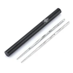 Kizer Textured Titanium Chopsticks Gray Anodized T309A1 Gray