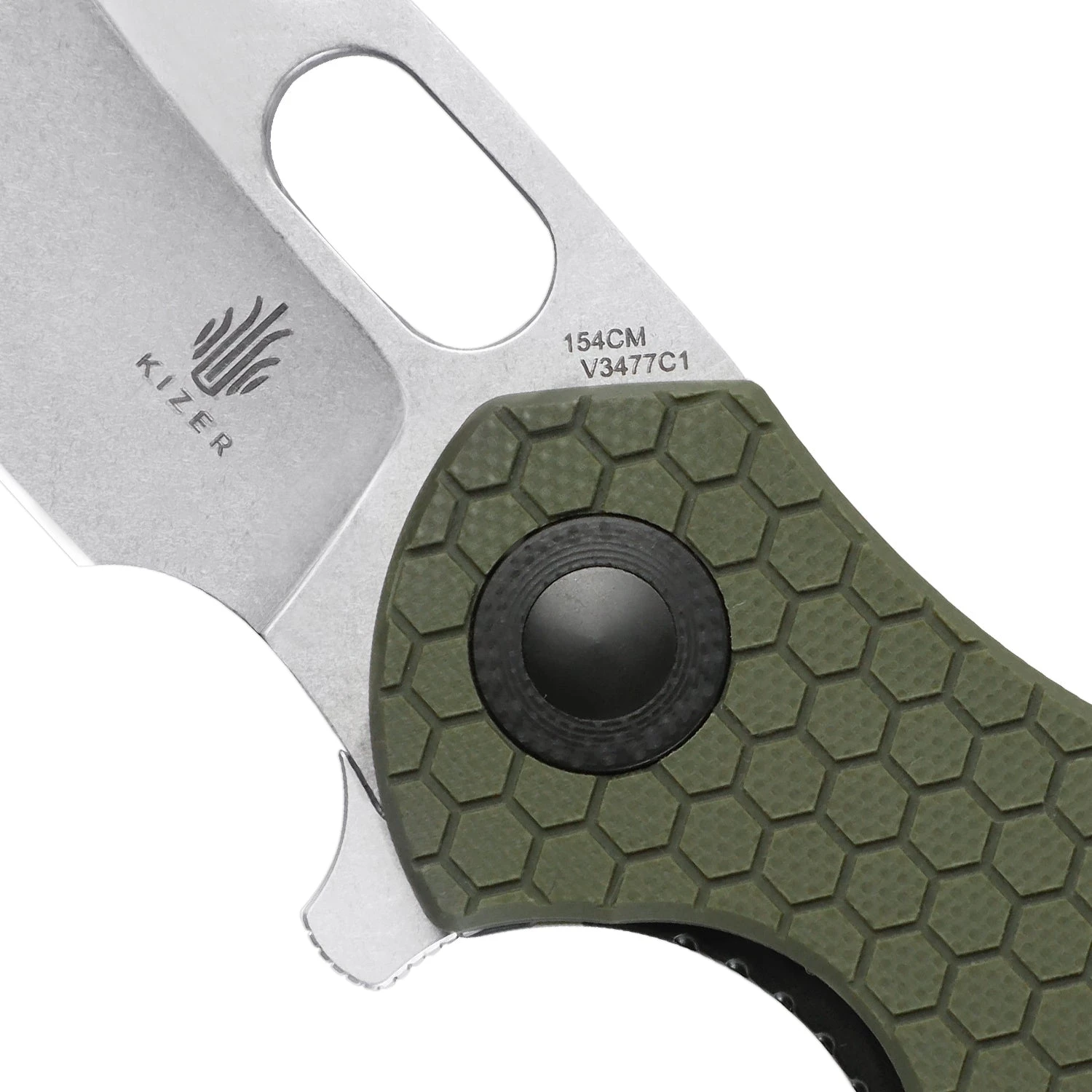 Kizer Degnan Mini Roach Liner Lock Olive Green G-10 (2.99" SW) V3477C1 6 Kizer Degnan Mini Roach Liner Lock Olive Green G-10 (2.99" SW) V3477C1 - Image 4