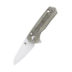 Kizer Azo Lieb M Button Lock Green Micarta V3541C1 (2.98" Stonewash)