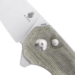 Kizer Azo Lieb M Button Lock Green Micarta V3541C1 (2.98" Stonewash) -Kizer Sales Store V3541C1 3