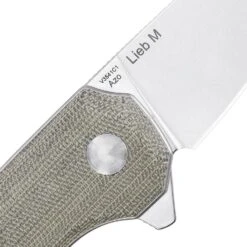 Kizer Azo Lieb M Button Lock Green Micarta V3541C1 (2.98" Stonewash) -Kizer Sales Store V3541C1 4