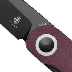 Kizer Azo Squidward Front Flipper Knife Red Richlite Handle V3604C3 (2.81" Black) -Kizer Sales Store V3604C3 3