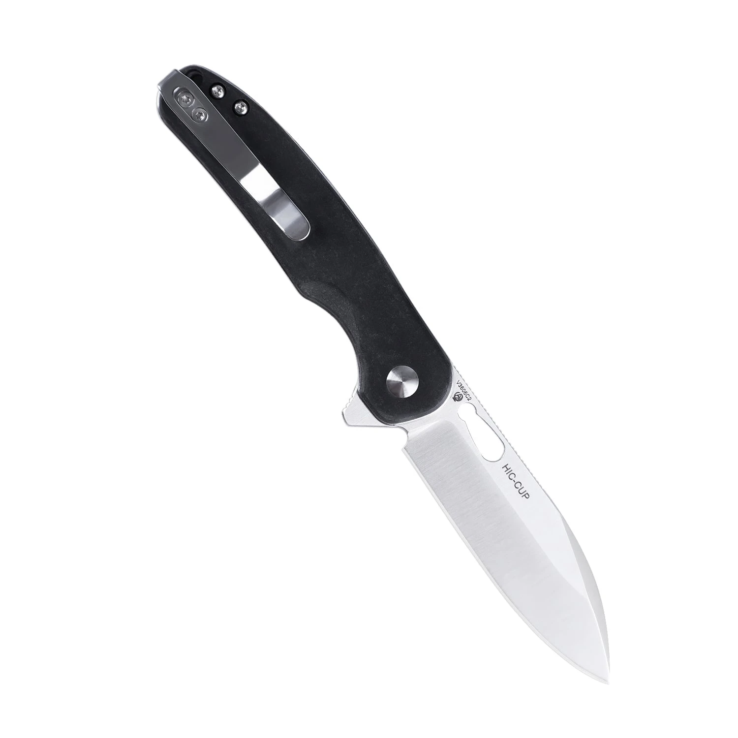 Kizer Azo HIC-CUP Button Lock Knife Black Richlite V3606C2 (3.15" Satin) 4 Kizer Azo HIC-CUP Button Lock Knife Black Richlite V3606C2 (3.15" Satin) - Image 2
