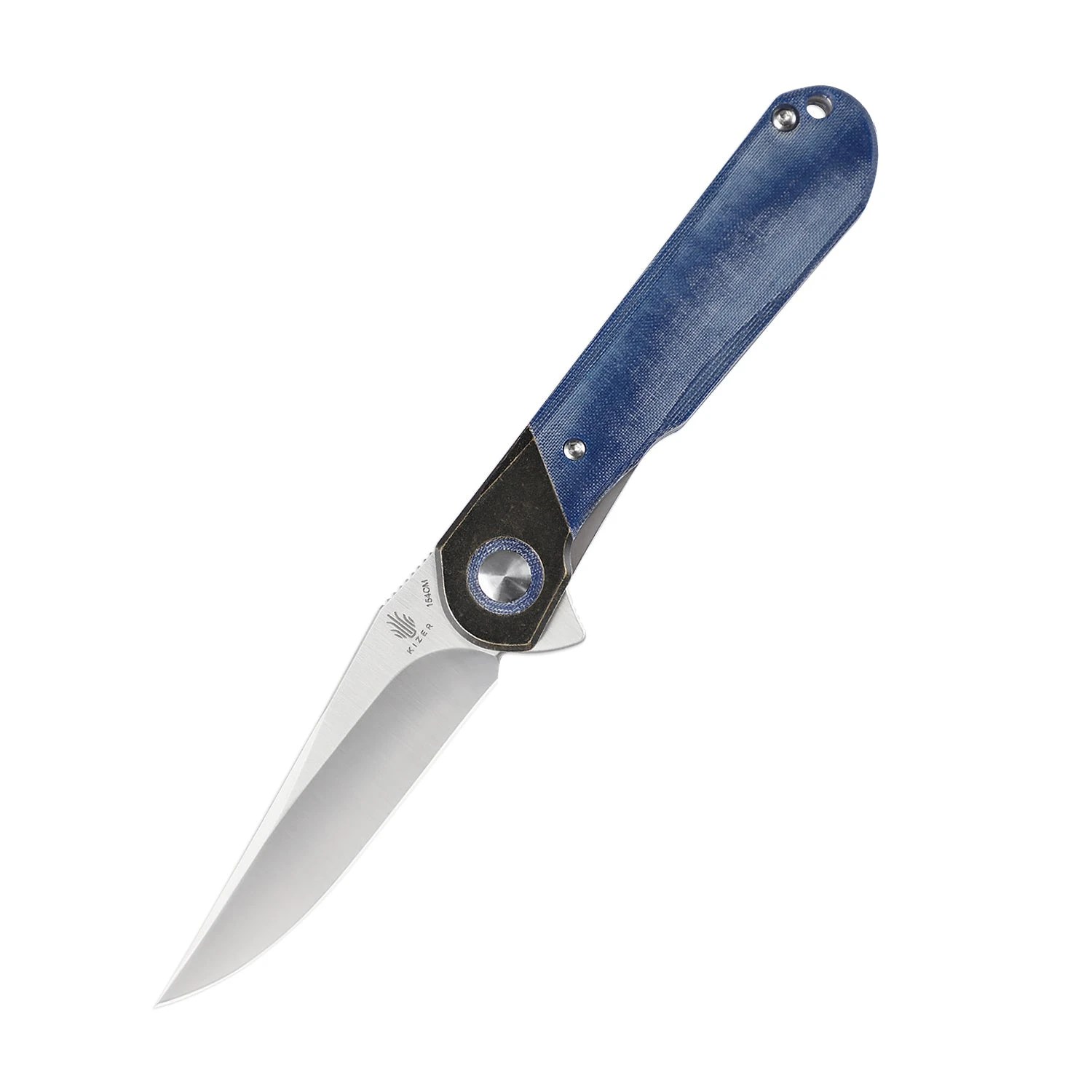 Kizer Comet Liner Lock Knife Brass & Micarta Blue V3614C2 3 Kizer Comet Liner Lock Knife Brass & Micarta Blue V3614C2
