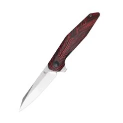 Kizer Spot Liner Lock Knife Black&Red Damascus G10 V3620C1 (2.91" Stonewash)