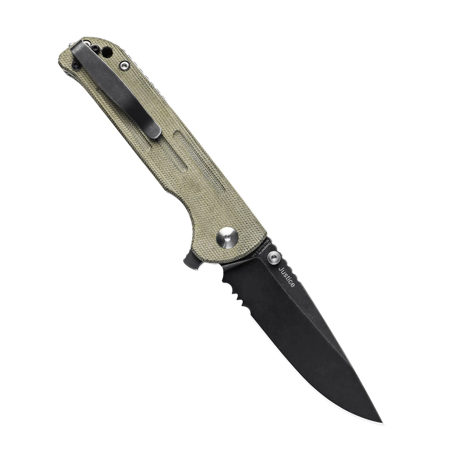 Kizer Justice Liner Lock Knife Micarta Green V4543N4 4 Kizer Justice Liner Lock Knife Micarta Green V4543N4 - Image 2