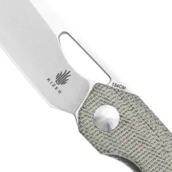 Kizer Genie 154CM Blade Green Micarta V4545C1 (3.40" Stonewash) -Kizer Sales Store V4545C1 3