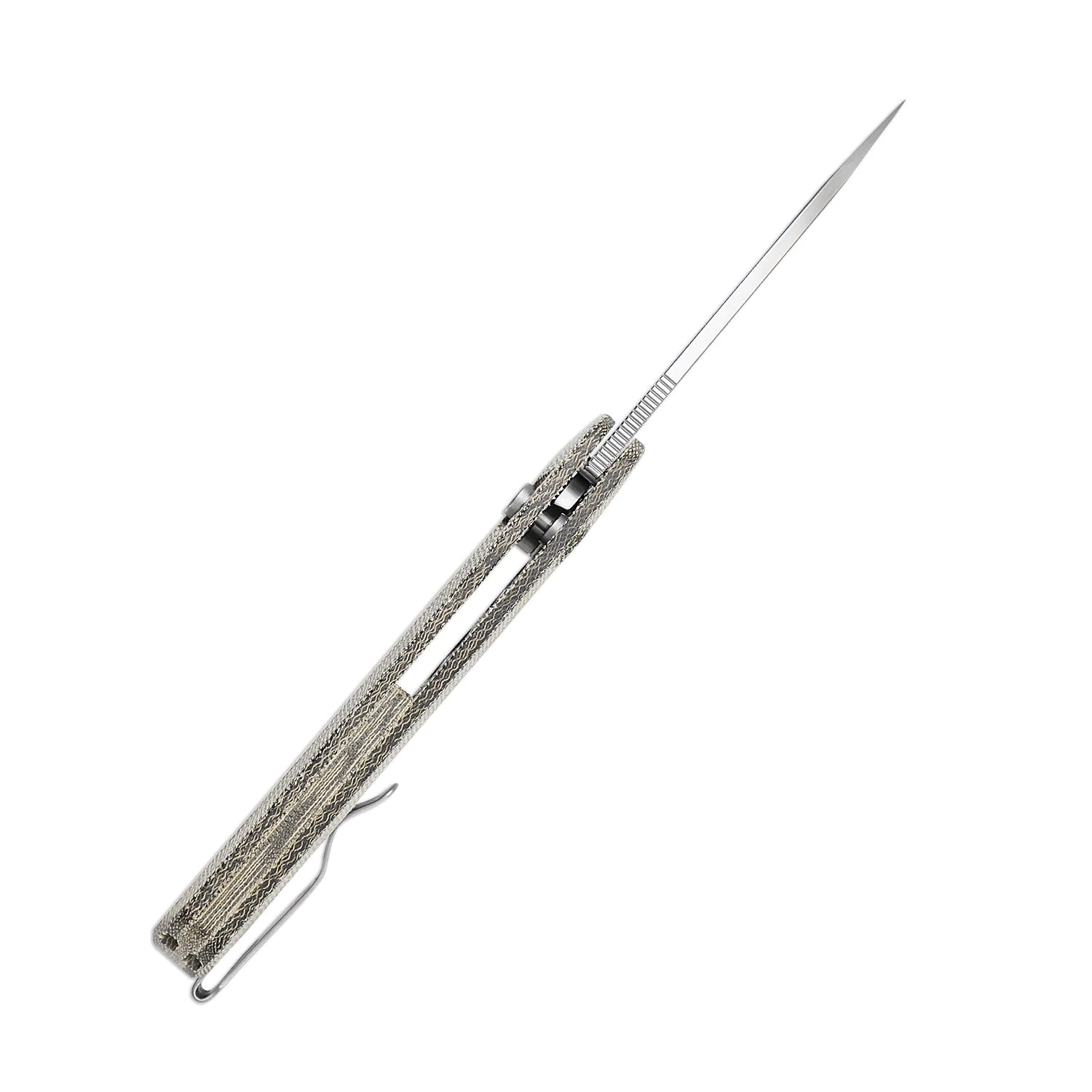 Kizer Mad Tanto Button Lock Knife Green Micarta Handle V4602C2 (3.31" Stonewash) 9 Kizer Mad Tanto Button Lock Knife Green Micarta Handle V4602C2 (3.31" Stonewash) - Image 7